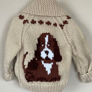 Vintage Retro Knitted Kids Dog Sweater